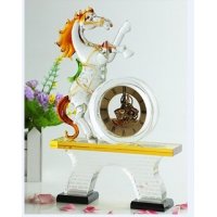 欧式简约水晶马造型装饰台钟