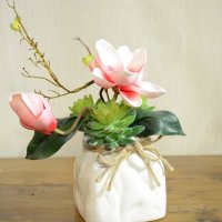 欧式田园新陶瓷木棉花套装花艺成品仿真植物