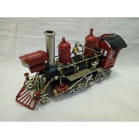 手工铁皮复古工艺摆件创意家居装饰火车模型（含木架费）
