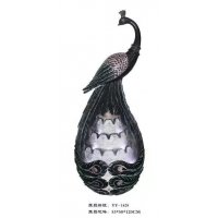 孔雀创意古典树脂工艺礼品LED灯落地流水客厅装饰喷泉加湿器摆件