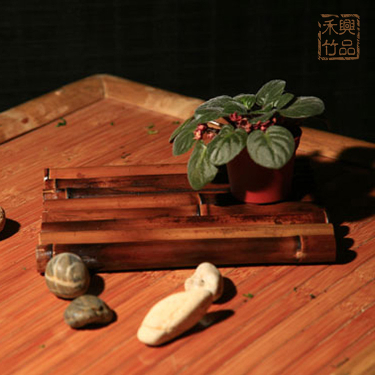 中式田园装饰竹垫摆件花瓶花器摆件家居装饰摆件2