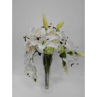现代简约花艺成品仿真百合花仿真植物家居装饰