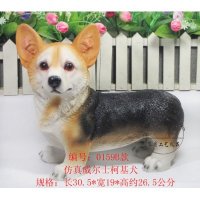 仿真生肖狗柯基犬摆件旺财镇宅客厅桌面饰品家庭装饰品可爱吉祥物树脂工艺品