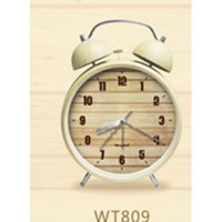 欧式古典8寸仿木纹金属打铃钟卧室闹钟