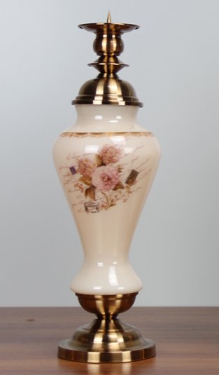 现代风格玻璃粉色温馨玫瑰花烛台摆件家居装饰摆件