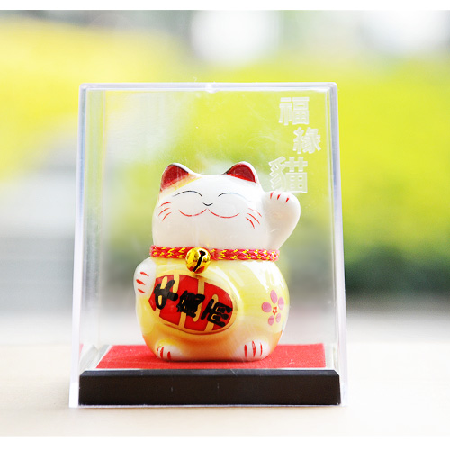 招财纳福日式陶瓷迷你盒子猫造型摆件家居装饰摆件风水摆件2