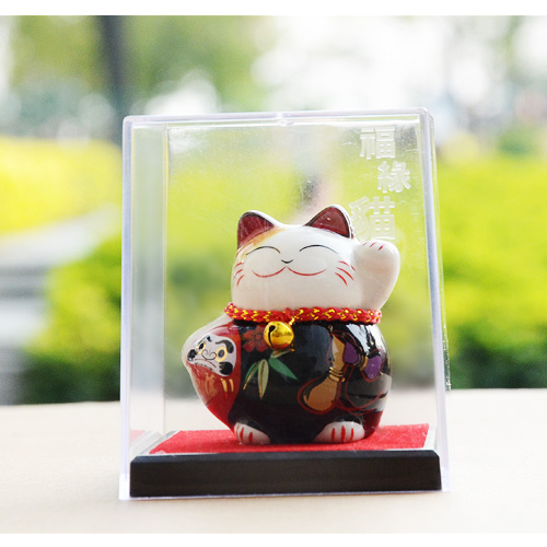招财纳福日式陶瓷迷你盒子猫造型摆件家居装饰摆件风水摆件3