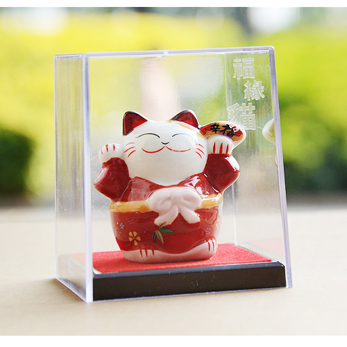 招财纳福日式陶瓷迷你盒子猫造型摆件家居装饰摆件风水摆件8