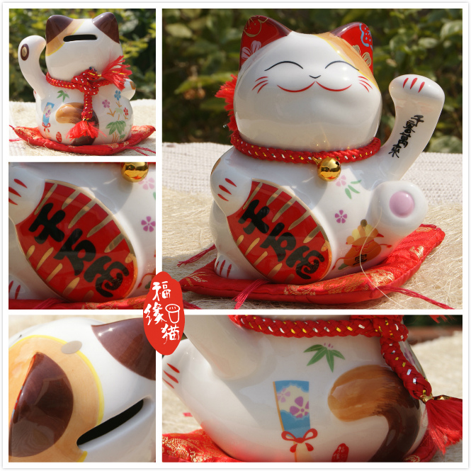 日式5寸陶瓷招财猫存钱罐5