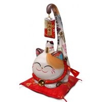 日式简约陶瓷金运招财长尾猫摆件风水招财摆件