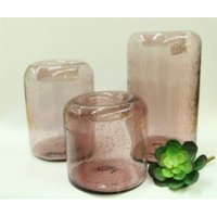 简约时尚欧式气泡紫色玻璃透明花瓶 15*15*15cm 现代家居花器 15HM2011