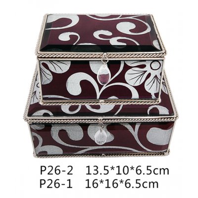 欧式古典玻璃镜面首饰盒珠宝盒饰品盒P26-11