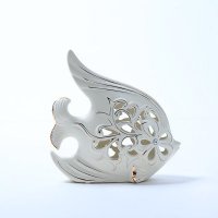 新古典陶瓷镶钻描金镂空海鱼摆件家居装饰摆件动物摆件 N016