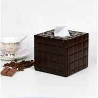 品地甜蜜浪漫巧克力质感正方形圆筒纸纸巾盒