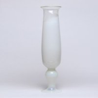手工玻璃艺术花瓶高档手工欧式创意新款纯白花器结婚送礼软装家饰003-57-W