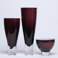 紫色渐变玻璃花瓶摆件/简约现代风格花器/家居样板房客厅软装饰品12011-P