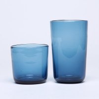 炫彩家用玻璃水杯套装 彩色透明创意茶杯果汁杯子牛奶杯 蓝色 94109BL