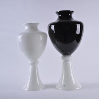 黑白玻璃花瓶摆件插花高档欧式复古软装家居饰品A101145-560L