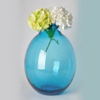 简约现代客厅工艺品摆件天兰色玻璃花瓶花器D50792045L