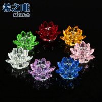 水晶工艺品 七彩水晶莲花寺庙摆件 七星阵家居风水摆件 小礼品