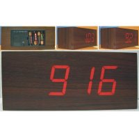 现代简约led显示长方体木质时钟创意台钟