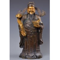 中式化煞招财镇宅铜雕大财神摆件客厅书房卧室装饰