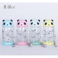 Diller厂家直供玻璃杯创意熊猫头大口径玻璃杯高档卡通透明玻璃杯优质加厚玻璃杯子可定制杯子，下单备注颜色