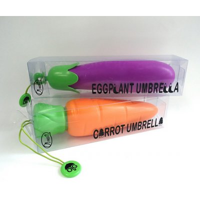 厂家直销创意蔬菜系列雨伞 茄子萝卜伞 玉米造型晴雨伞 三折手动，下单备注款式