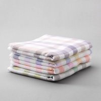 韩国进口家居用品纱布毛巾 格子印花吸水性超强密度高毛巾 100%纯棉毛巾 8805123795107