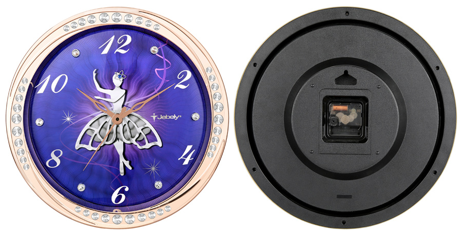 GE430-01B舞之精灵之紫色高档镶钻珠宝挂钟2