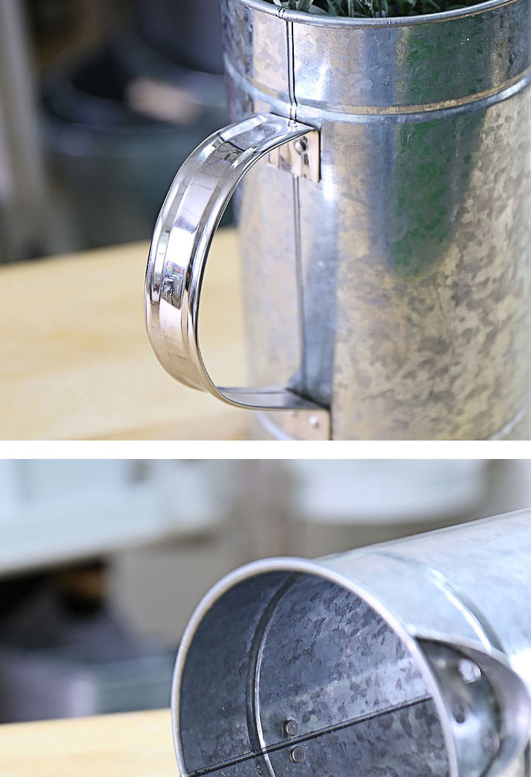开利 欧式原铁色复古铁皮桶装饰做旧花桶铁艺花瓶多功能饮料壶奶4