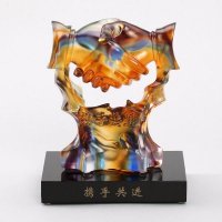 中式携手共进（小号）抽象琉璃摆件高档礼品家居装饰bx-16