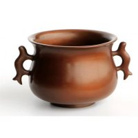 中式简约铜制无底鱼耳炉造型摆件家居装饰摆件卧室摆件客厅摆件