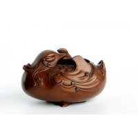 中式简约铜制鸭形水盂造型摆件家居装饰摆件卧室摆件