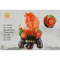 集美精品特色时尚家居饰品富贵有余（玛瑙）树脂仿玉富贵有余招财金龙鱼工艺品摆件 家居装饰品商务开业礼品