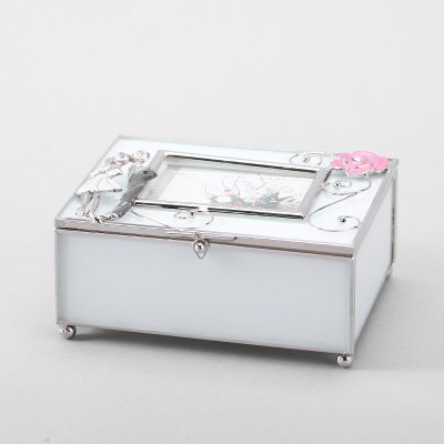 高档时尚立体情侣首饰盒 白色可放相片首饰盒 家居实用装饰摆件盒 P32-5