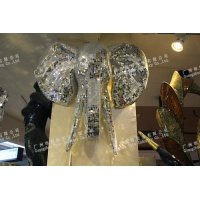 东南亚风格抽象马赛克玻璃大象头造型装饰挂件家居装饰摆件