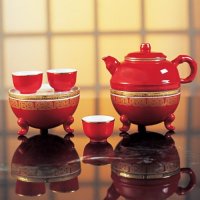 和记张生鼎壶201(高温红釉瓷)茶具套装