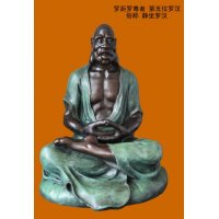 中式辟邪镇宅铜制静坐罗汉摆件家居风水装饰开业礼品