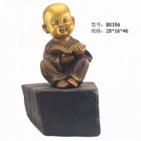 中式简约铜制读书郎造型摆件家居装饰摆件人物摆件