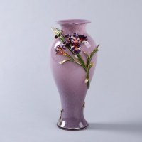 中式复古高档幸福鸢尾花瓶摆件 彩色艺术装饰品客厅玄关摆设 XFYW