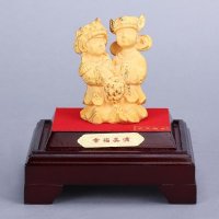 中式复古幸福美满紫铜镕金摆件 金色风水装饰摆件 婚庆送礼镇宅家居装饰摆件 SFA-057