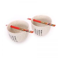 日式和风碗 日韩饭碗 梅花陶瓷饭碗4件套 （一套同色2碗，配2对筷子）XF-WDS-005