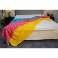 玥美居简约现代针织搭巾 波浪纹样板房装饰用床搭巾毯家居薄盖毯