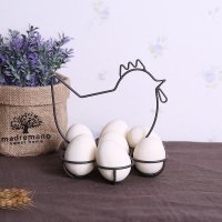 铁艺时尚创意艺术摆件家居装饰品客厅玄关电视柜小摆设-母鸡孵蛋篮子