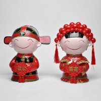 特色婚礼婚庆礼品树脂古代服装娃娃摆件结婚礼物 欢欢喜喜D623BXL