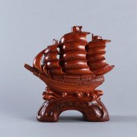 船造型(木纹)风水摆件小风生水起造型特色时尚风水摆件 家居装饰品风水摆件023