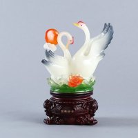 天鹅造型(仿玉)风水摆件百年好合造型特色时尚风水摆件 家居装饰品风水摆件024