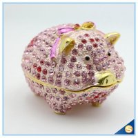 高档手工艺品 珐琅动物家居摆件 满钻合金首饰盒 小饰品收纳盒 店面招财摆件