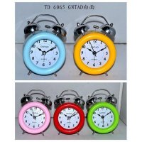 韩版糖果色数字时钟 简约双铃闹钟 圆形小闹钟